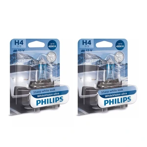 Philips WhiteVision ultra halogenpære H4 60/55 W 2 stk
